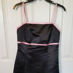 Black and Pink Knee Length Dress